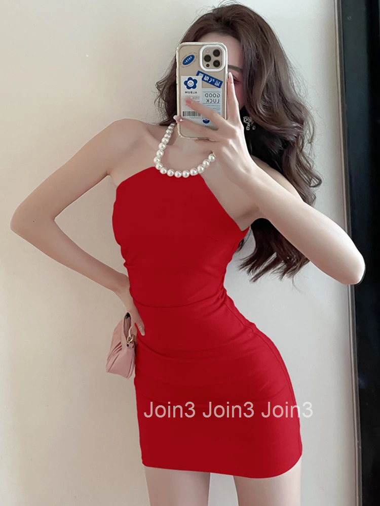 New Elegant Women Evening Dress Sexy Pearl Halter Folds Bag Hip Slim Mini Party Club Beach Prom Lady Femme Mujer Vestidos Fiesta