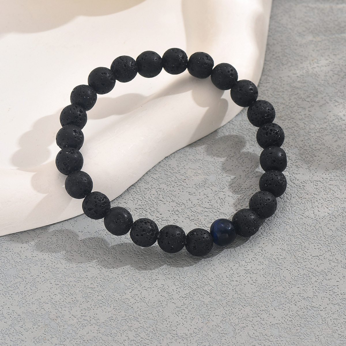 Simple Handmade Woven Beaded Unisex Natural Stone Bracelet