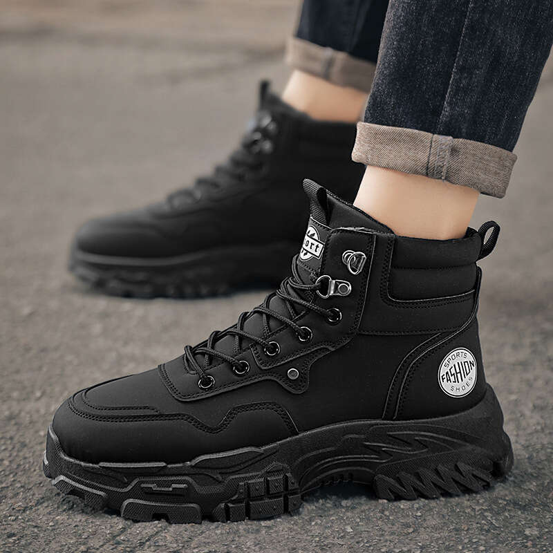 Men's Martin Autumn New Breathable new High-Top Work Korean Style Versatile Thick-Soled Short Boots Trendy Shoes