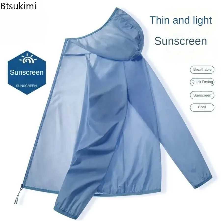 2025 New Mens Cool Breathable Sun Protection Clothes Ultrathin Quick-drying Outdoor Hiking Casual Hooded Couple Sunscreen Coats W250623
