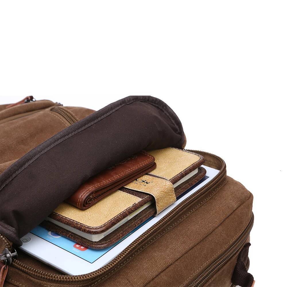 high-quality Vintage Canvas Men Large Capacity Travel Shoulder High Quality Students Bag Male notebook 15 inch Laptop Backpack