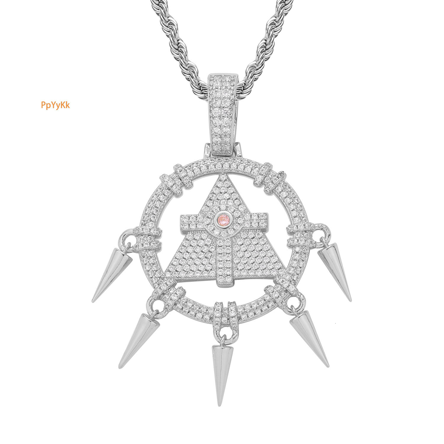 Men's Hip Hop Moissanite Millennium Wisdom Wheel Pendant Iced Out Round Tassel Necklace Accessory Pass the diamond tester