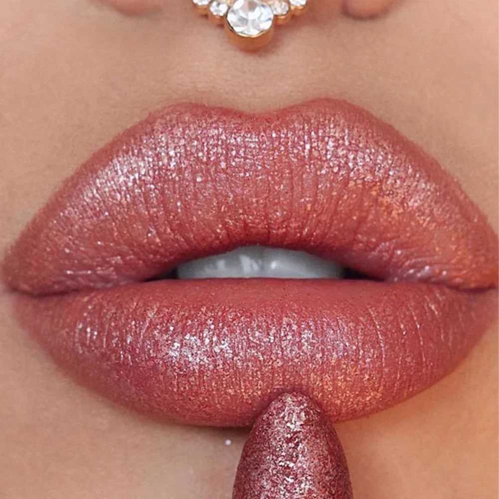 6Colors Glitter Metallic Lipstick Waterproof Long Lasting Diamond Pearlescent Lipstick Sexy Lipgloss Moisturizing Lips Makeup XJ250623