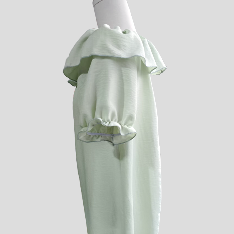 Women's Light Blue Cotton Shirt Dress with Belted Waist