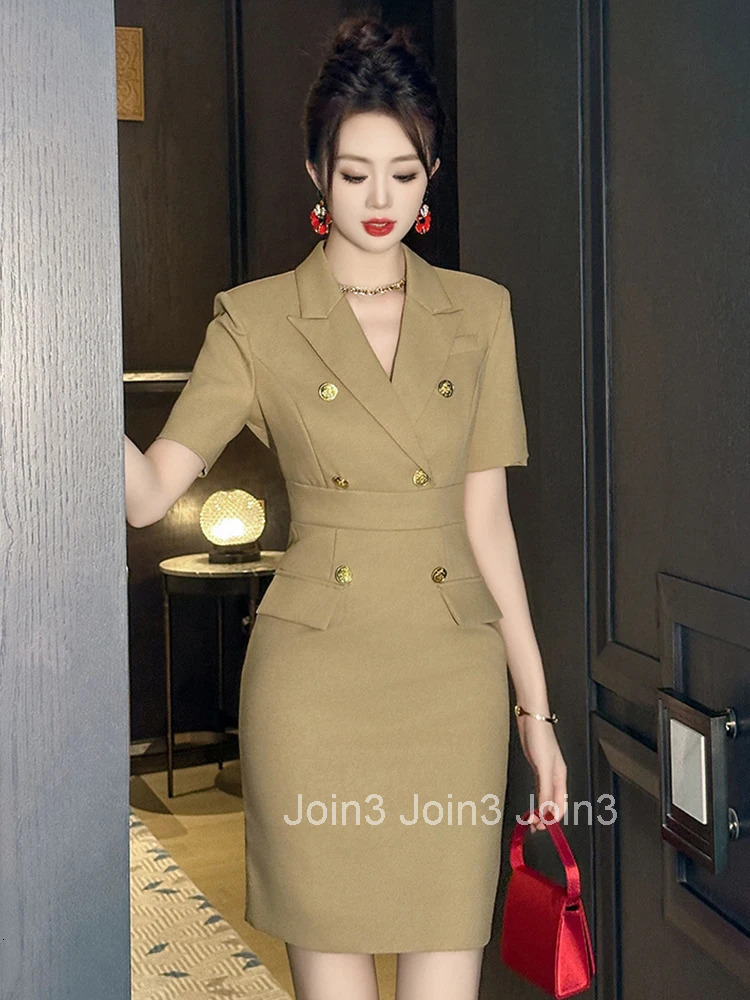 Summer Classic Work Style Formal Occasion Pencil Short Dress Women Clothes Elegant Office Short Sleeve Slim Mini Mujer Vestidos