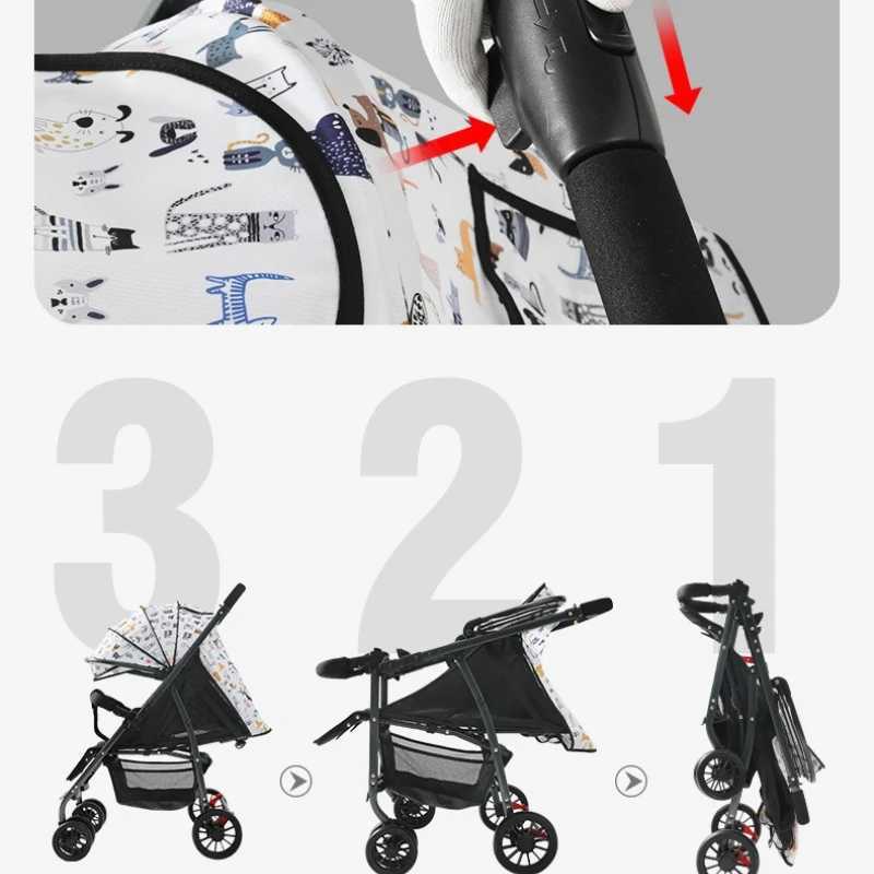2025 New Two-way Push Baby Stroller One-hand One-button Foldable High-view Lightweight StrollerXJ250623