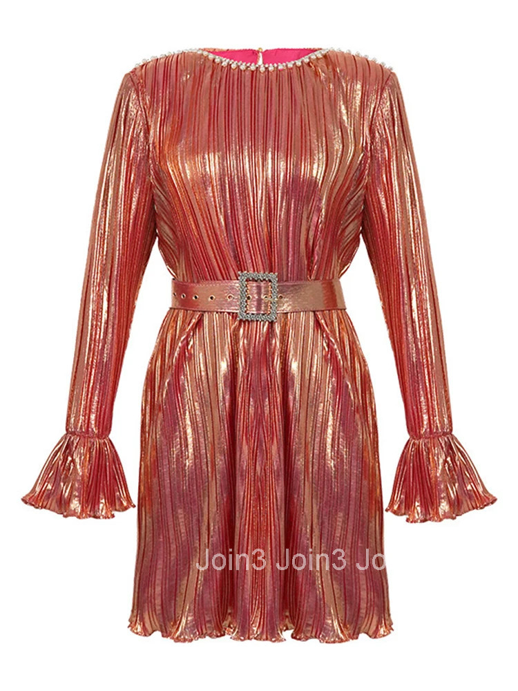 Fashion Lady Sweet Vintage Sparkly Evening Short Dress Women Clothes Elegant Luxury Sexy O-Neck Belt Party Prom Vestido Stretchy