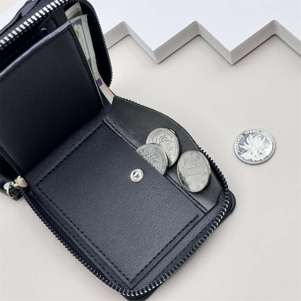2025 New Men's Short Horizontal Zipper 80% off Coin Purse Woven Pattern Patchwork Wallet