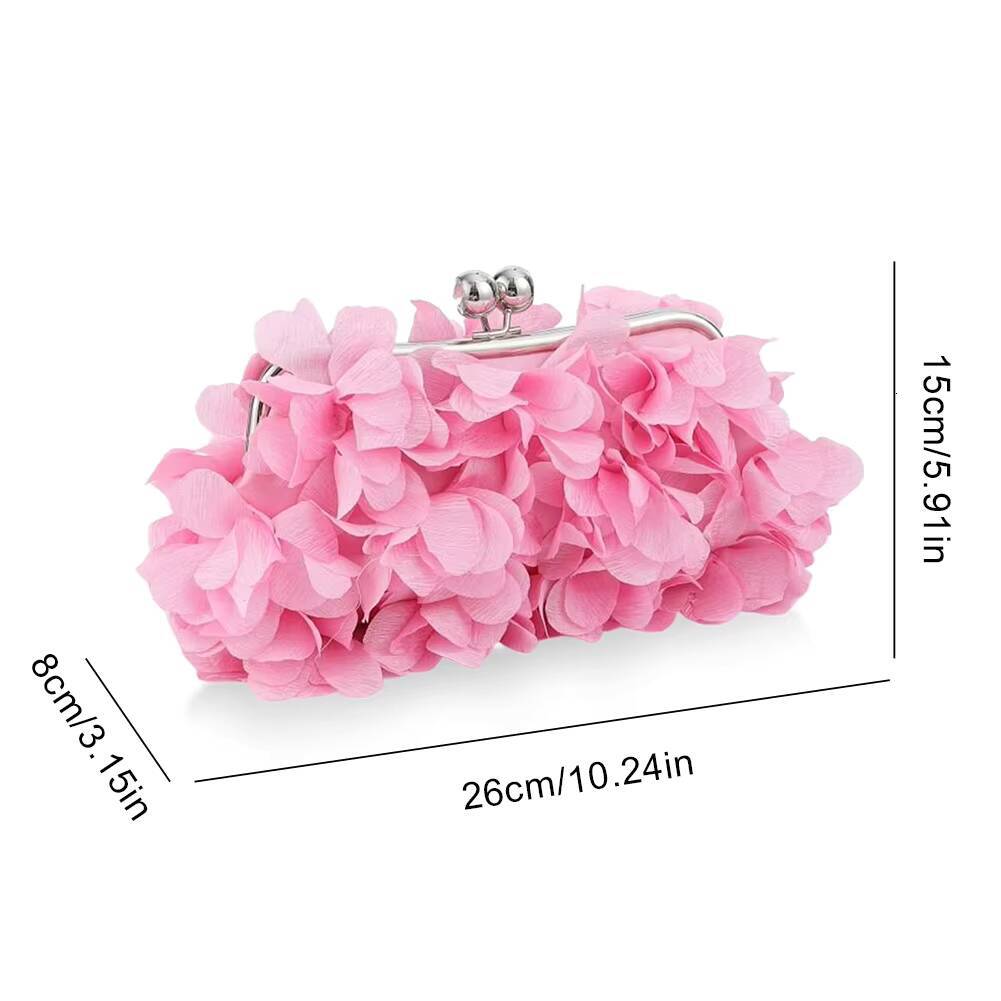Artificial Flowers Elegant Banquet Bag Solid Color Stylish Handbag Floral Evening Clutch Purse Large Capacity Wedding Party Bags tues