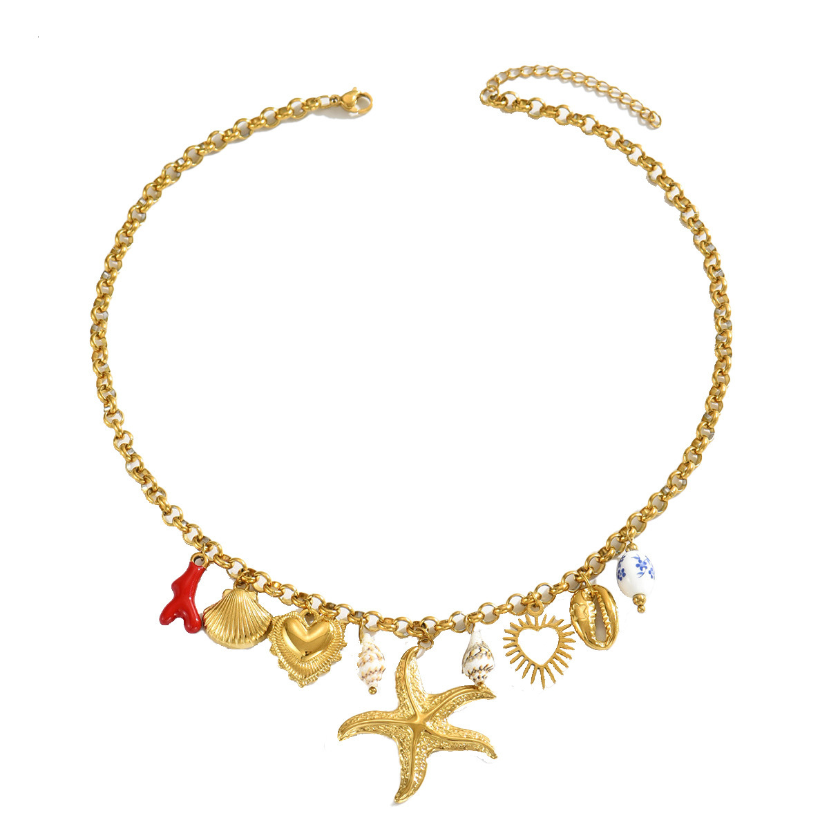 Ocean Style Jewelry Starfish Shell Design Long Necklace High-end Sense Women's Accessories