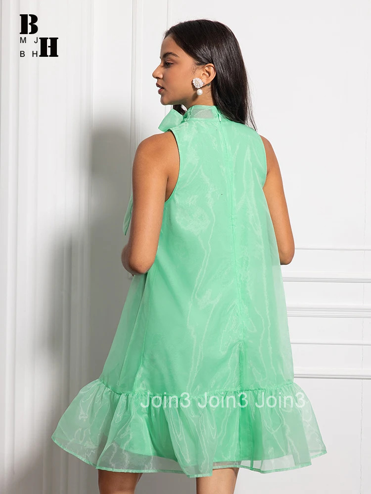 New Fashion Summer Lady Organza Vacation Beach Loose Dress Women Clothing Sweet Sexy Sleeveless Short Mini Party Prom Vestidos