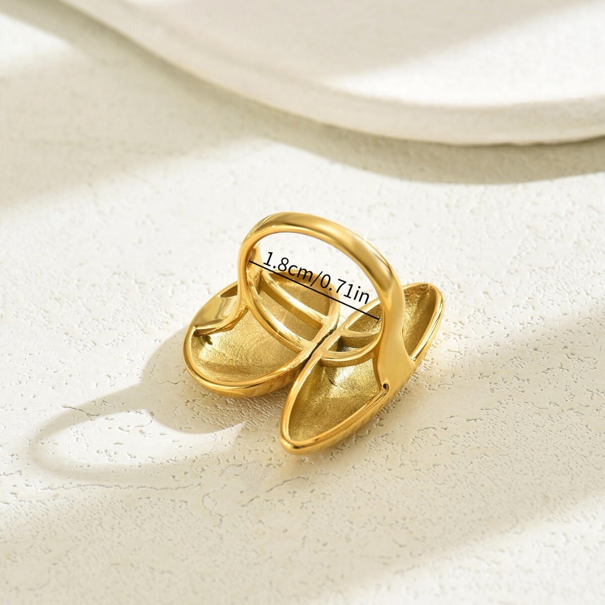 New Women's Adjustable Open Stripe Design Oval Ring Jewelry