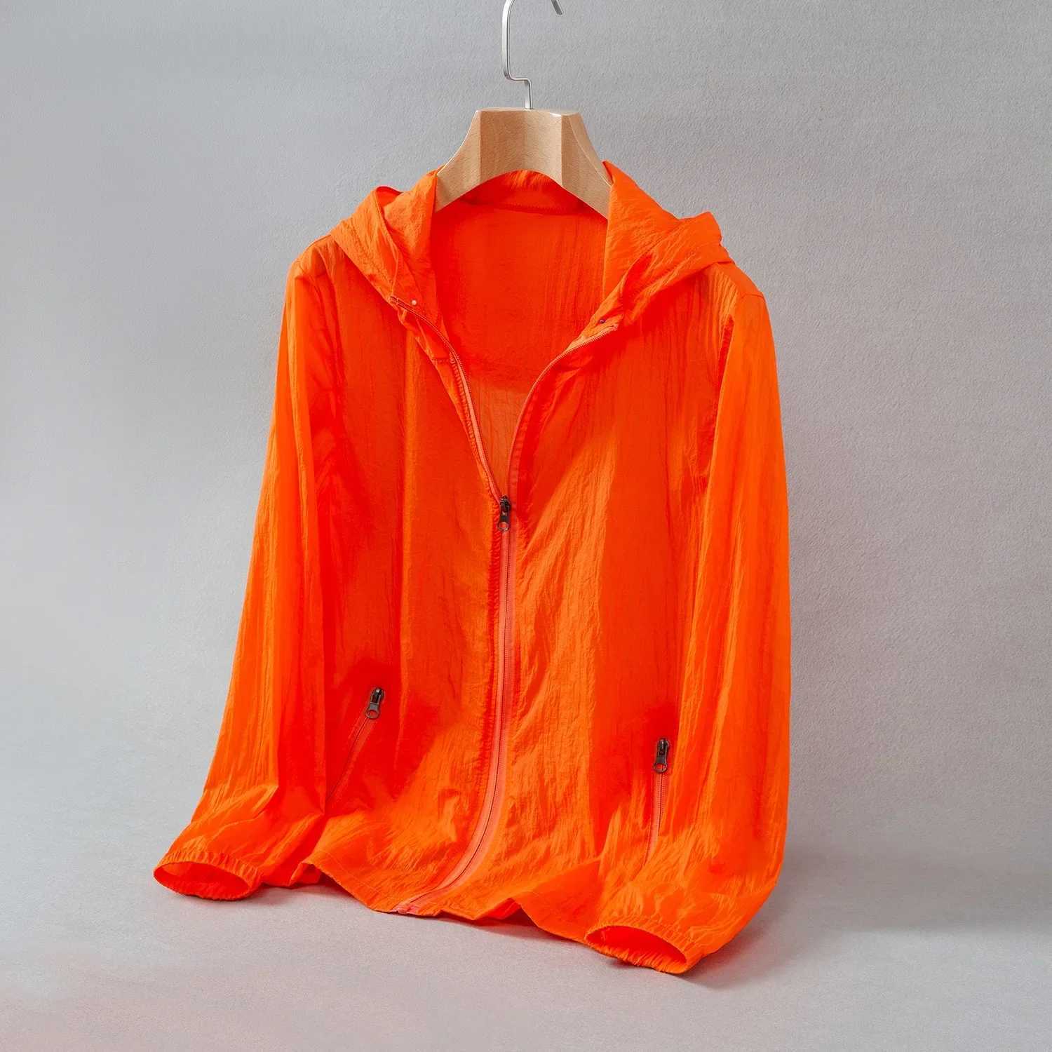 Mens UV Blocking Hooded Jacket Windbreaker Summer Sun Protection Clothing Cut Womens Windbreaker Male Cycling Camping Big Size Coat W250623