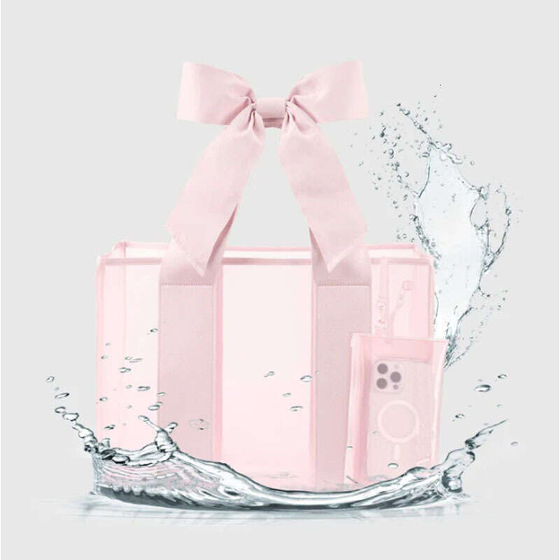Fashion Handbag Summer New Women's Large Capacity Beach High-Quality 0.6mm Pink PVC Tote Bag