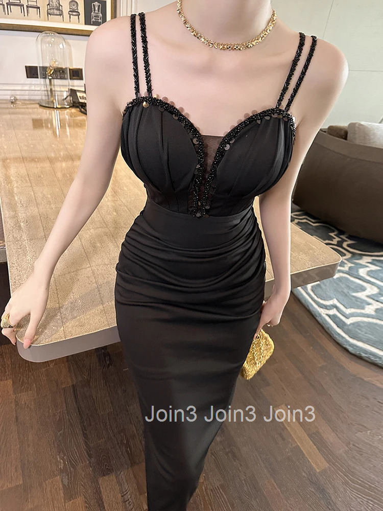 New Summer Fashion Hotsweet Black Evening Dress Women Clothes Sexy Sling Chest Wrapped Slim Midi Party Club Prom Vestidos Fiesta