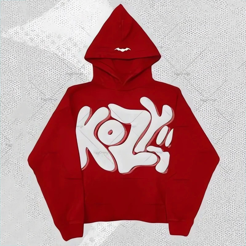 Women Graphic Foaming Printed Hoodies Gothic Long Sleeve Loose Sweatshirts Men Autumn Winter Y2k Punk Hooded Pullovers 250617