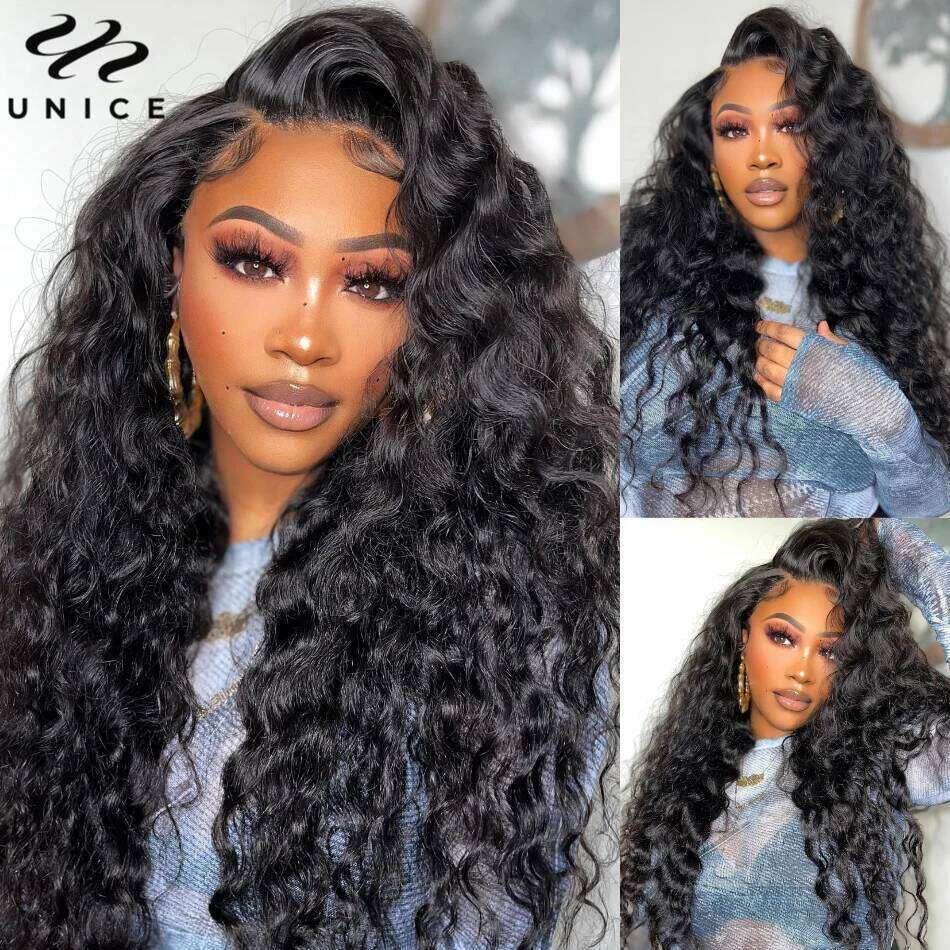 200% 250% Deep Wave 5x5 HD Wig Pre Plucked Full Human Hair Lace Wigs Match All Skin Tones