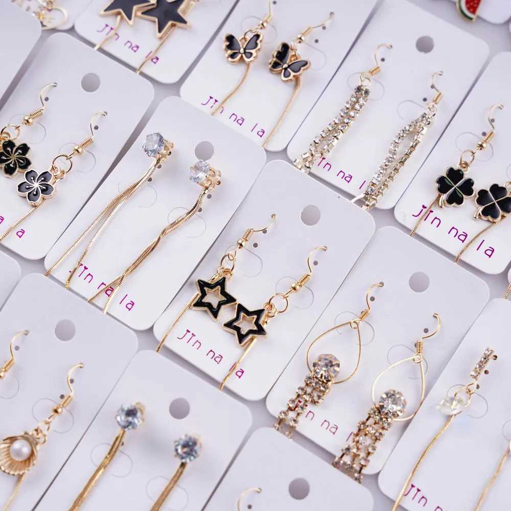10Pairs/Lot New Korean Fashion Shiny Pearl Geometric Tassel Hook Earrings For Women Long Dangle Pendants Mix Style Jewelry Gift XJ250623