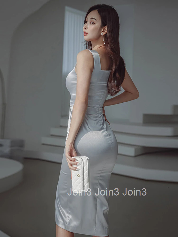 Summer Elegant Women Evening Dress Temperament Simple Sexy Tank Slim Midi Pencil Party Club Prom Birthday Femme Mujer Vestidos