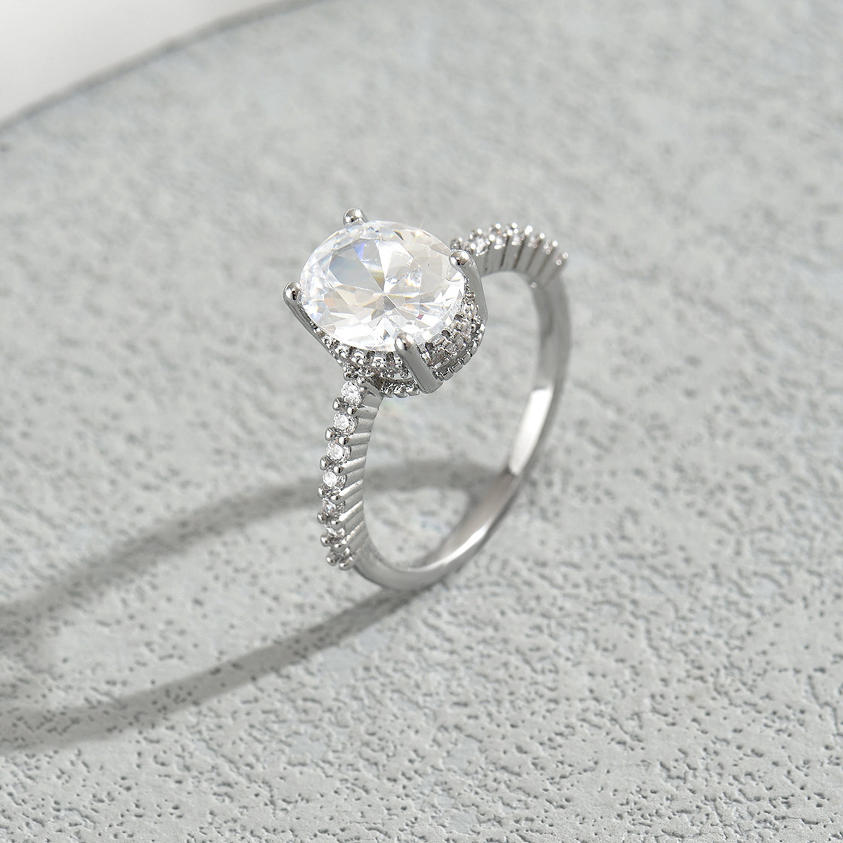 Fresh And Sweet Women's Adjustable Open Korean Style Inlaid Zircon Ring Jewelry