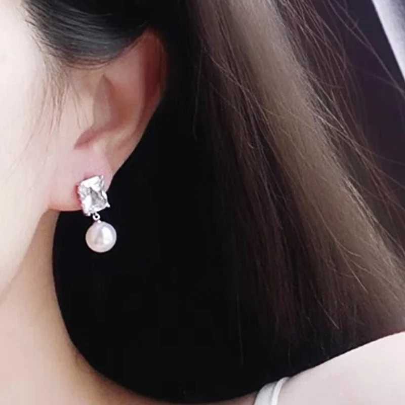 Huitan Luxury Train Cubic Zirconia Imitation Pearl Dangle Earrings for Women Temperament Bride Wedding Accessories La Jewelry XJ250623