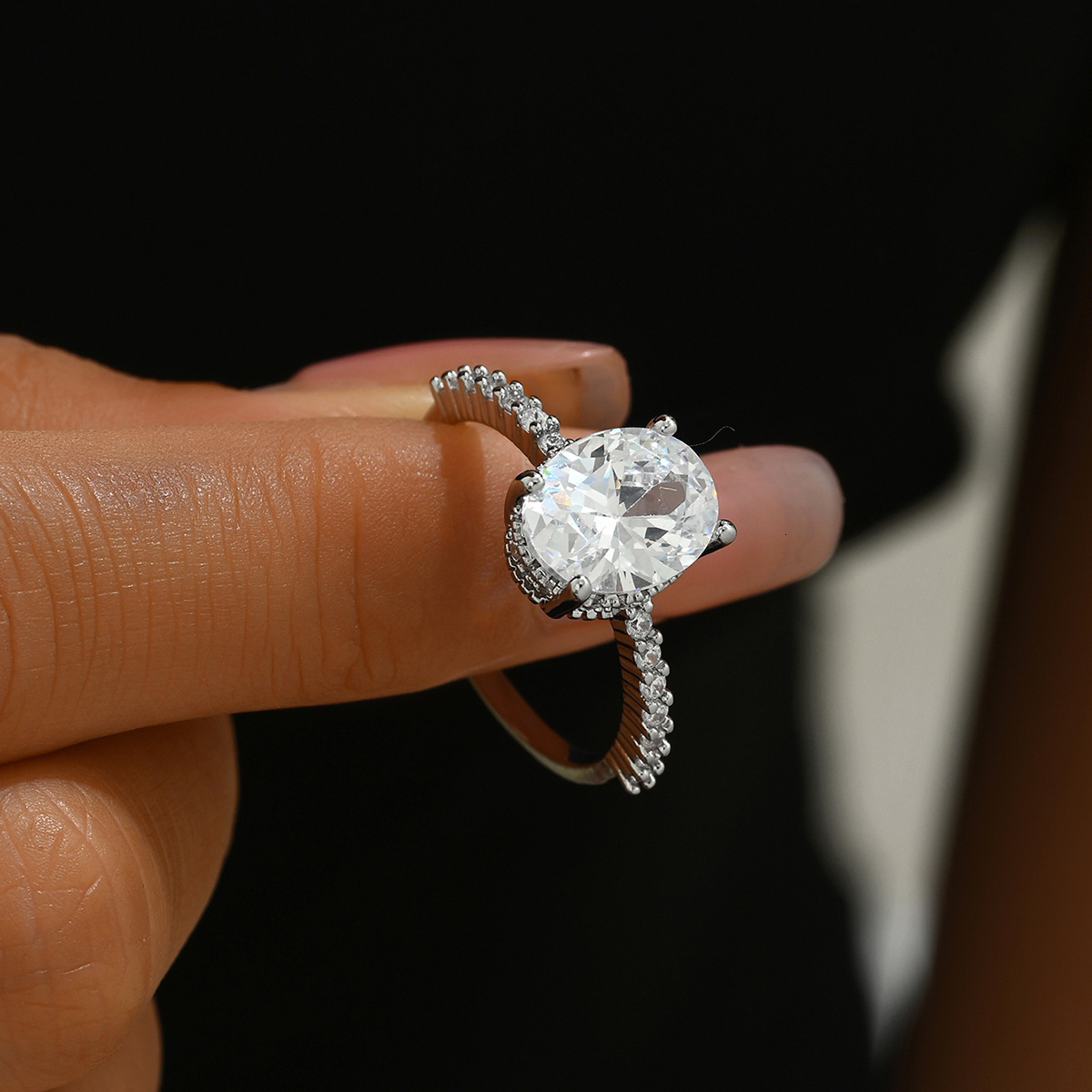 Fresh And Sweet Women's Adjustable Open Korean Style Inlaid Zircon Ring Jewelry