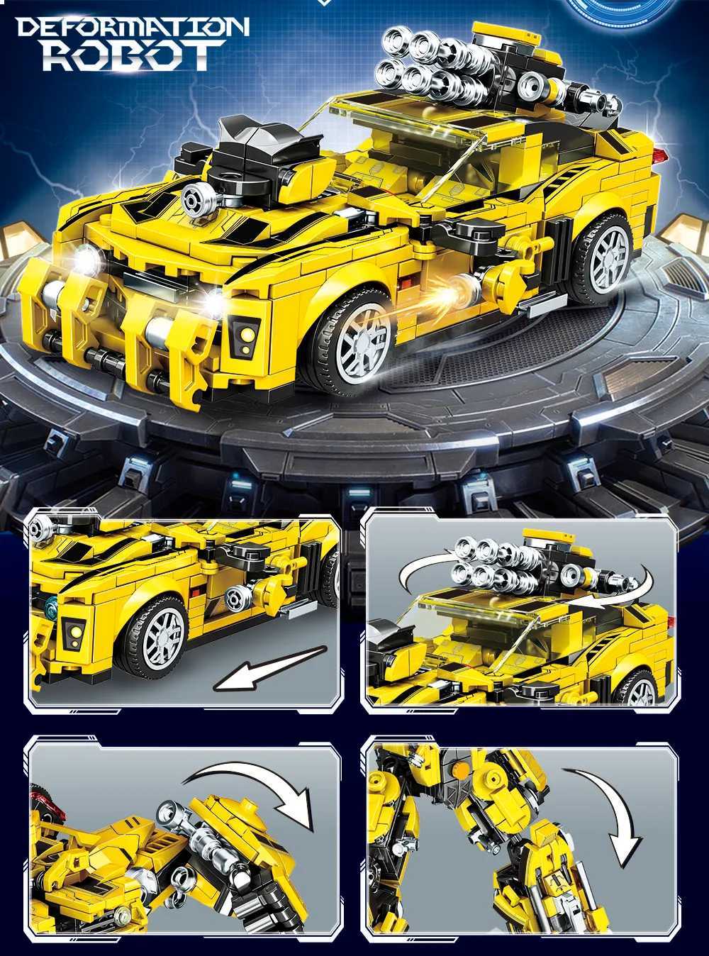 New 2 in 1 Deformation Robot Mecha Building Blocks Sets Bricks kit Transform Birthday Toys Kids Children Gifts for Boys C251203