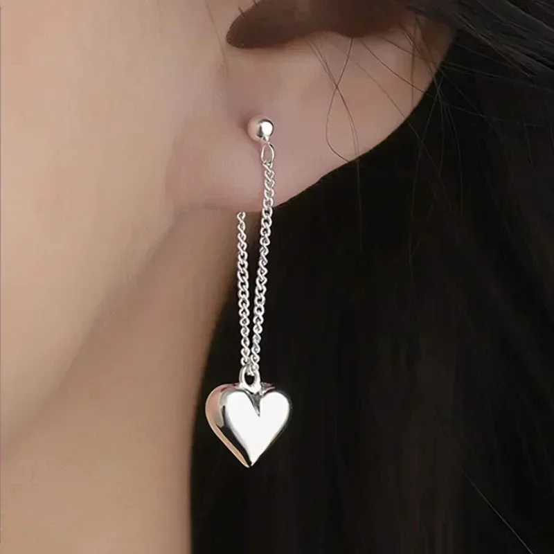 925 Sterling Silver Earrings for Women Cute Heart Long Chain Earring Prevent Allergy Earring Party Jewelry Accessories Gift XJ250623