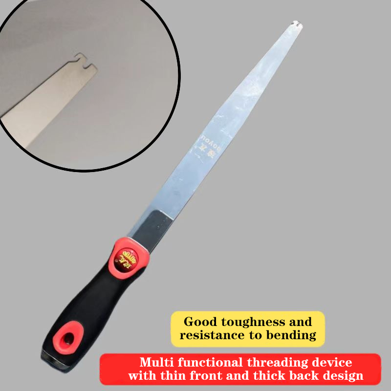 Automotive glass disassembly threading tool, extended threading, pull-out threading