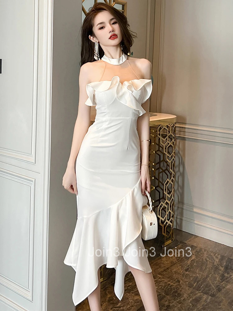 Fashion Summer Evening Dress Women Lady Chic Sexy Off-Shoulder Slim Midi Fishtail Party Prom Birthday Mujer Robe Femme Vestidos