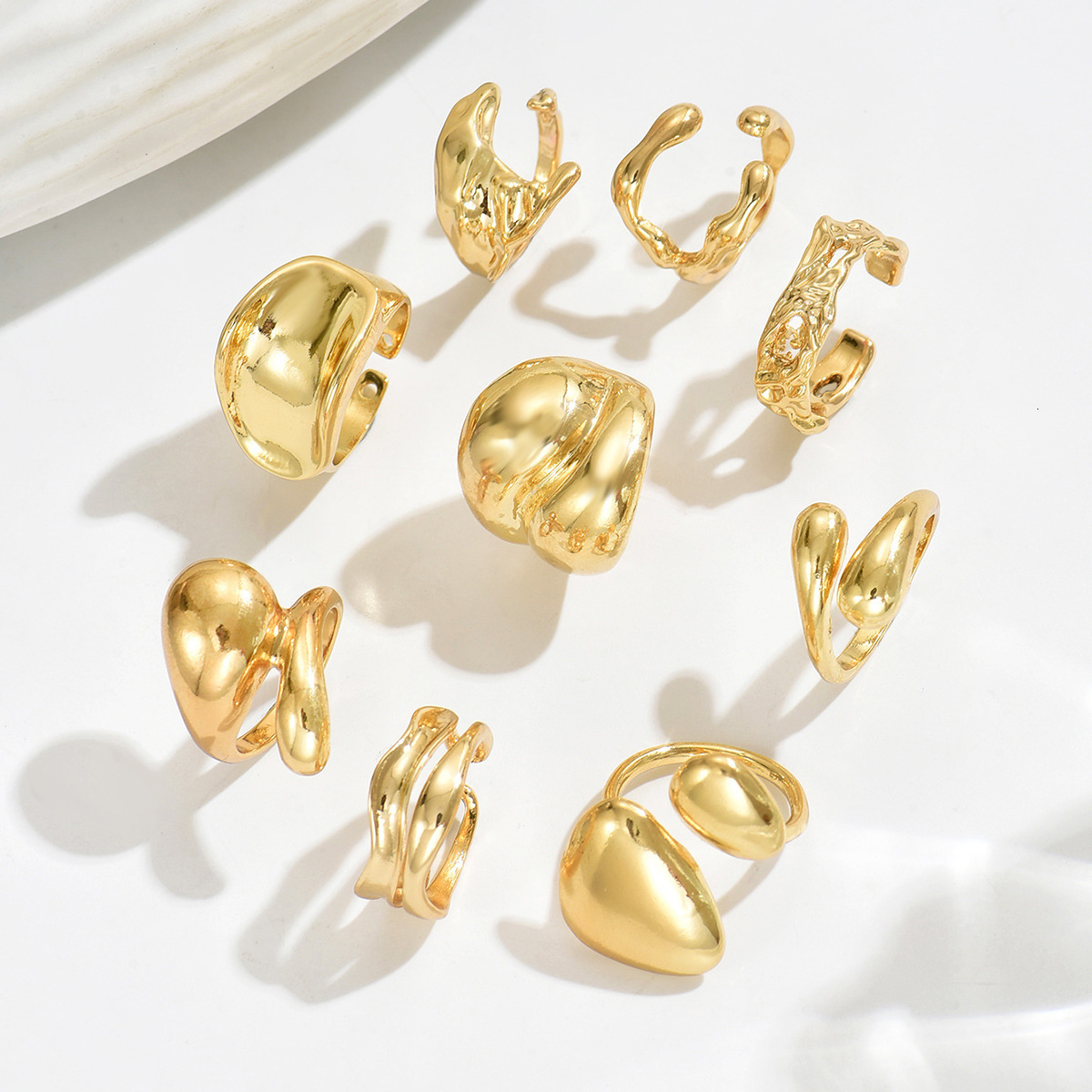 Jewelry Personality Metal Electroplated Ring Set High-end Sense Women's Rings