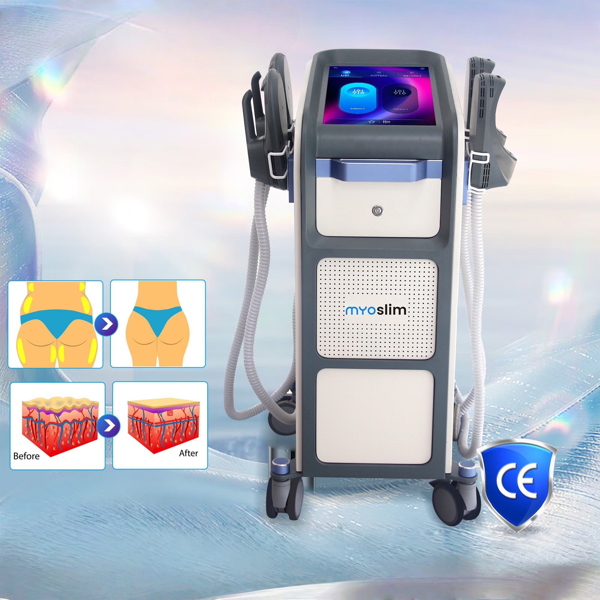 MyoSlim Newest Upgraded System Fat Burning With 4 RF Handles Slimming Weight Burn Fat Full Removal Body Slimming Machine 4 in 1