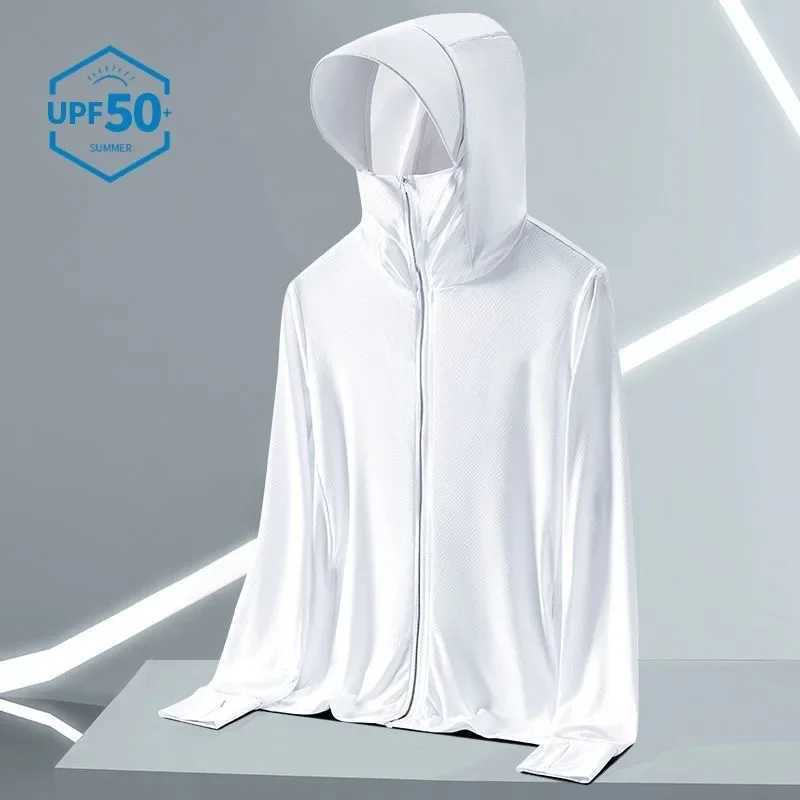 Mens Summer Ice Silk Sunscreen Clothes Ultrathin Outdoor Fishing Sun Protection Vest Wholesale Casual Thin Skin Coats W250623