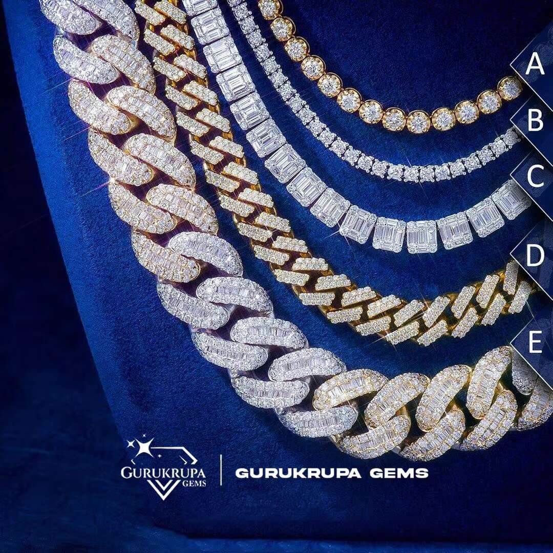 Take a Look in This Uniquely Design 925 Sterling Silver Moissanite Vvs Clarity Diamond Neck Wear Chain with Vvs Clarity Diamonds