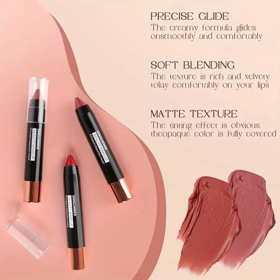 8-color matte moisturizing lipstick crayons are durable waterproof smooth sun-proof and full of effect professional makeup. XJ250623