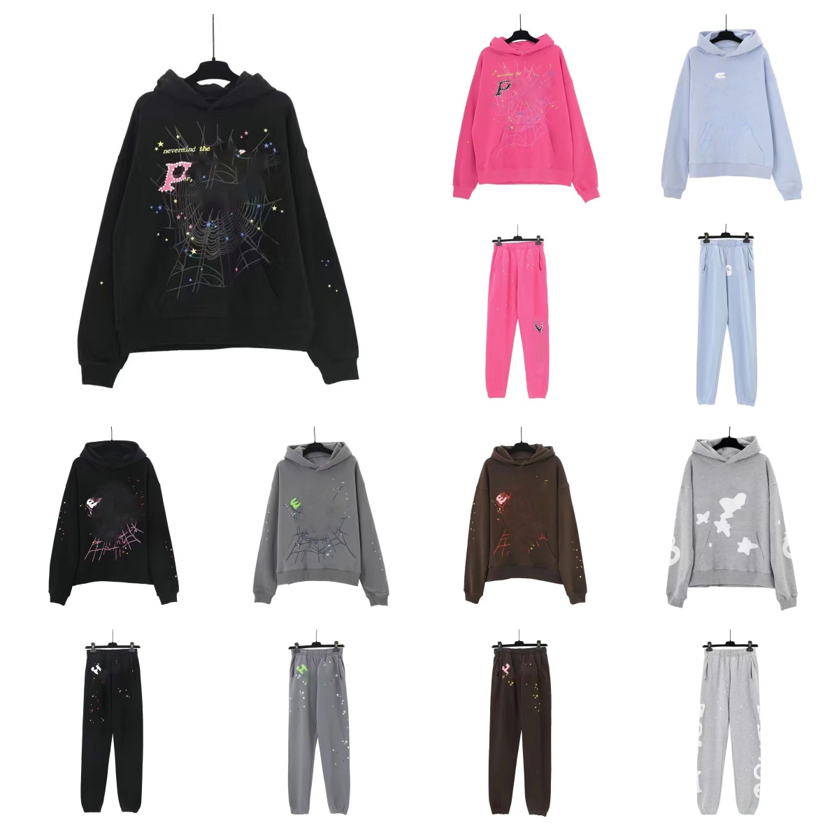 Designer hoodies men Young Thug hoodies hoodie pants sweatshirts hip-hop pants women's foam puff printed sweatshirts pants bubble printed Y2K US size S-XL D01
