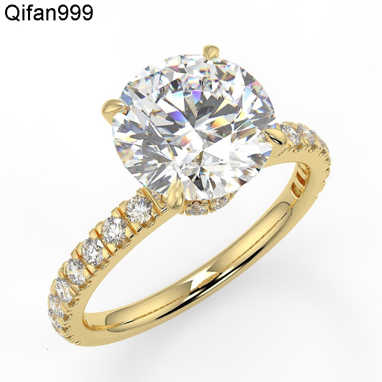 Moissanite 14K Gold Diamond Ring Big Gold Ring Jewelry Rings Engagement