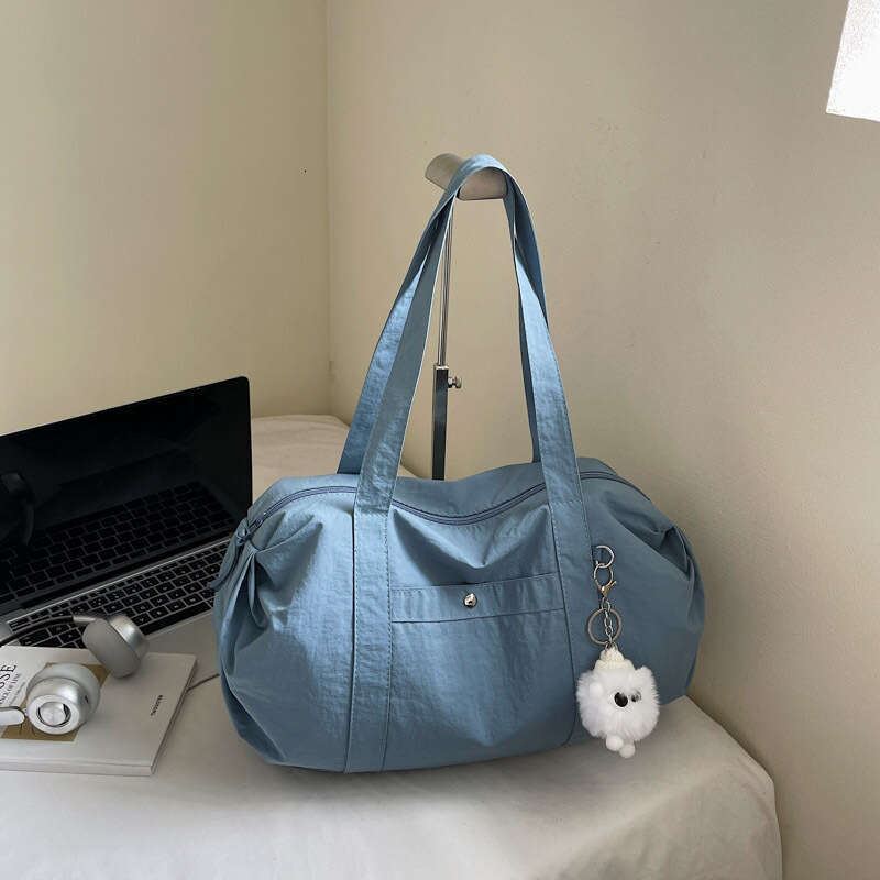 Lightweight Large Capacity Waterproof Wrinkle-Resistant Daily Commute Class Short Trip Nylon Tote Simple Trendy Shoulder Bag