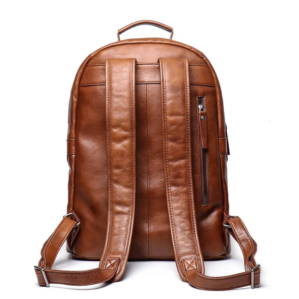 high-quality Men's Genuine Leather Business Outdoor Travel Backpack Cowhide Large Capacity Multifunction Fashion Trend Computer Bag