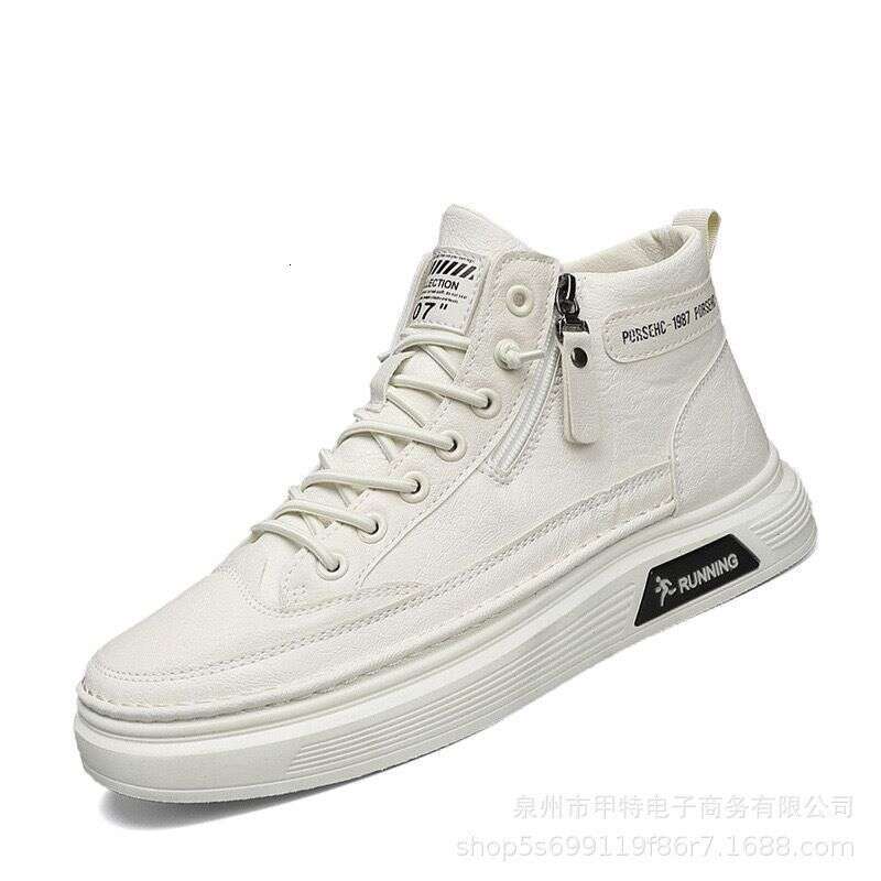 Autumn New Breathable new High-Top Chef Men's Leather Versatile Waterproof Non-Slip Work Casual Shoes