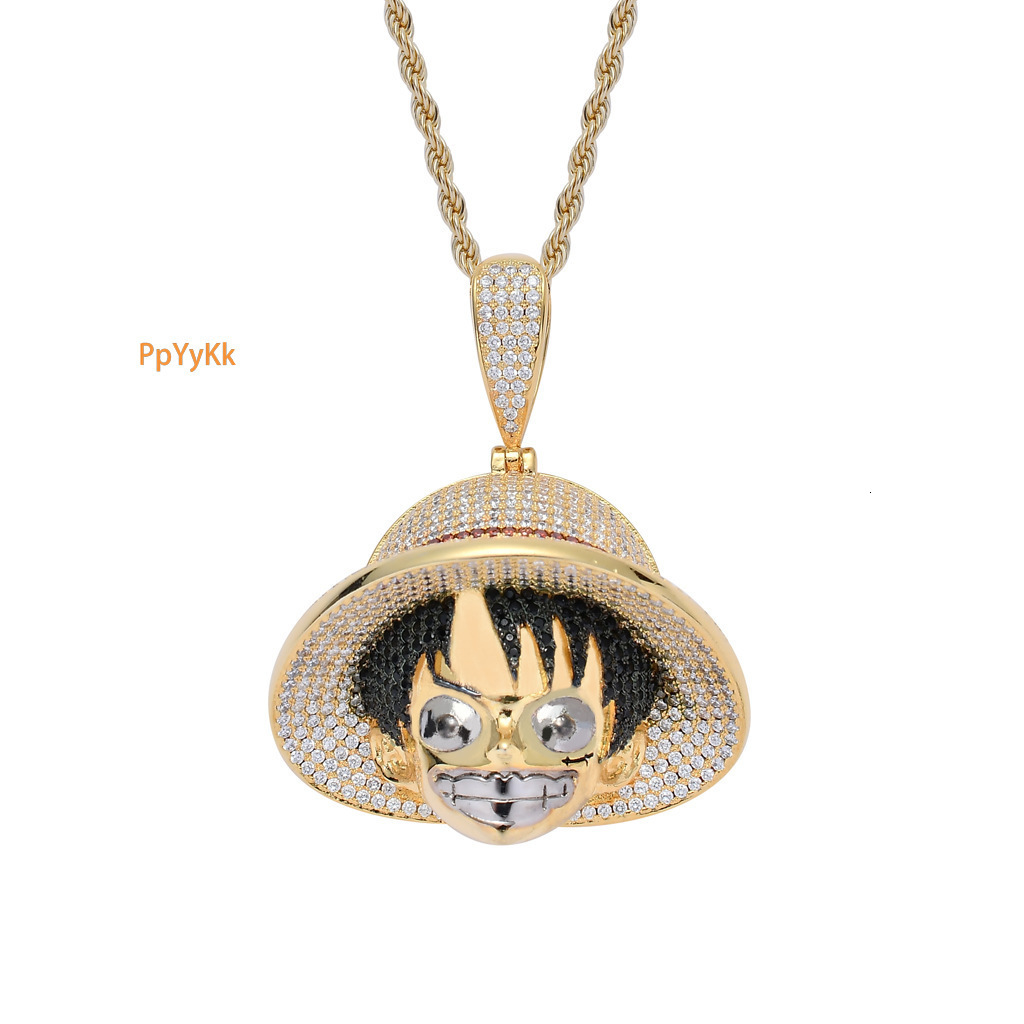 Luxury Moissanite Jewelry One Piece Luffy Pendant Hip Hop Iced Out Necklace Pass the diamond tester