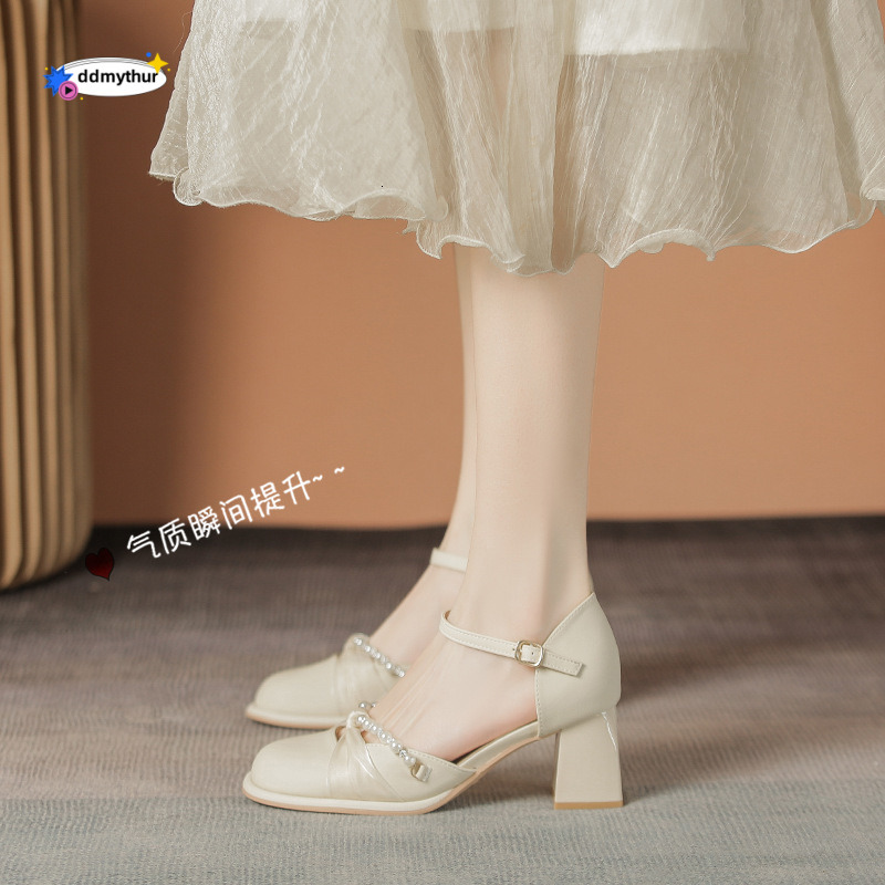 Baotou Brand Mary Jane Sandals for Women 2025 Summer New French Hollow Fairy Style to Match Skirts202818 ddmythur