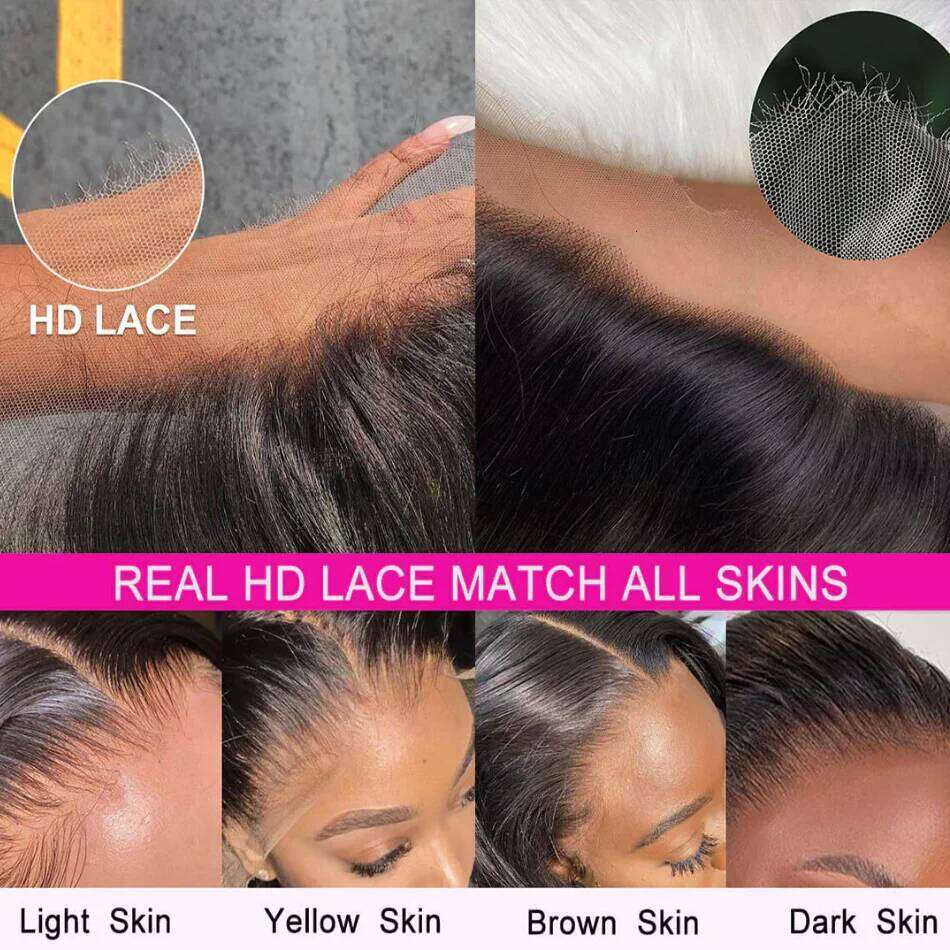 200% 250% Deep Wave 5x5 HD Wig Pre Plucked Full Human Hair Lace Wigs Match All Skin Tones