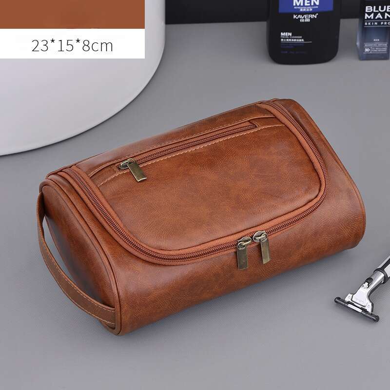 New Men's PU Handheld Makeup High-End Large Capacity Waterproof Portable Travel Toiletry Bag