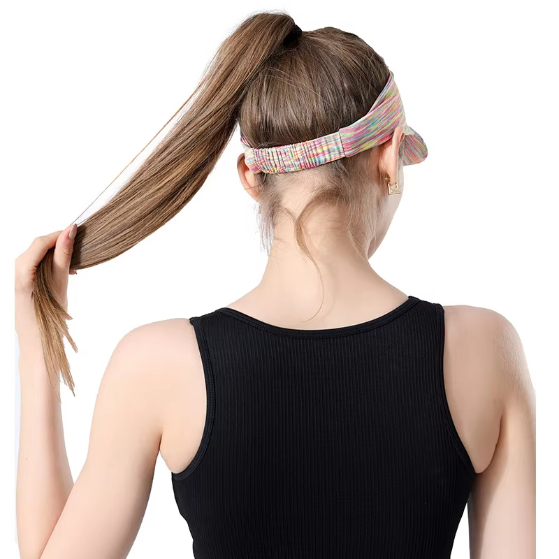 Running Overhead Hat Sun Protection Outdoor Sports Women's Hair-tying Sweat-wicking Breathable and Portable Sun Hat Summer Ice Silk Hat Sun Visor