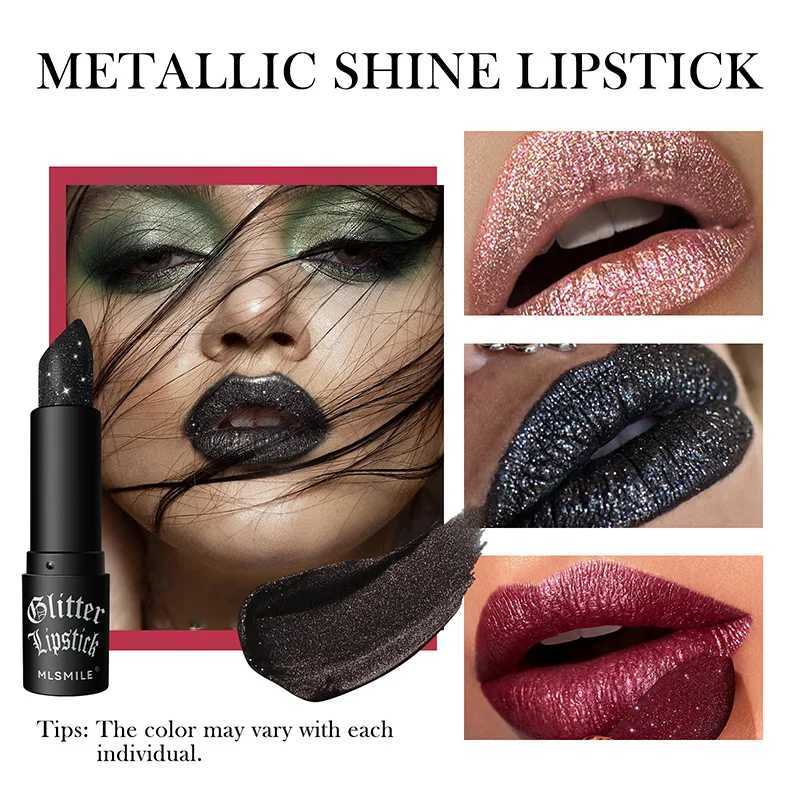 Waterproof Glitter Lipsticks Punk Style Nude Matte Not Fading Pearlescent Sexy Red Pink Velvet Lipsticks Lips Makeup Cosmetic XJ250623
