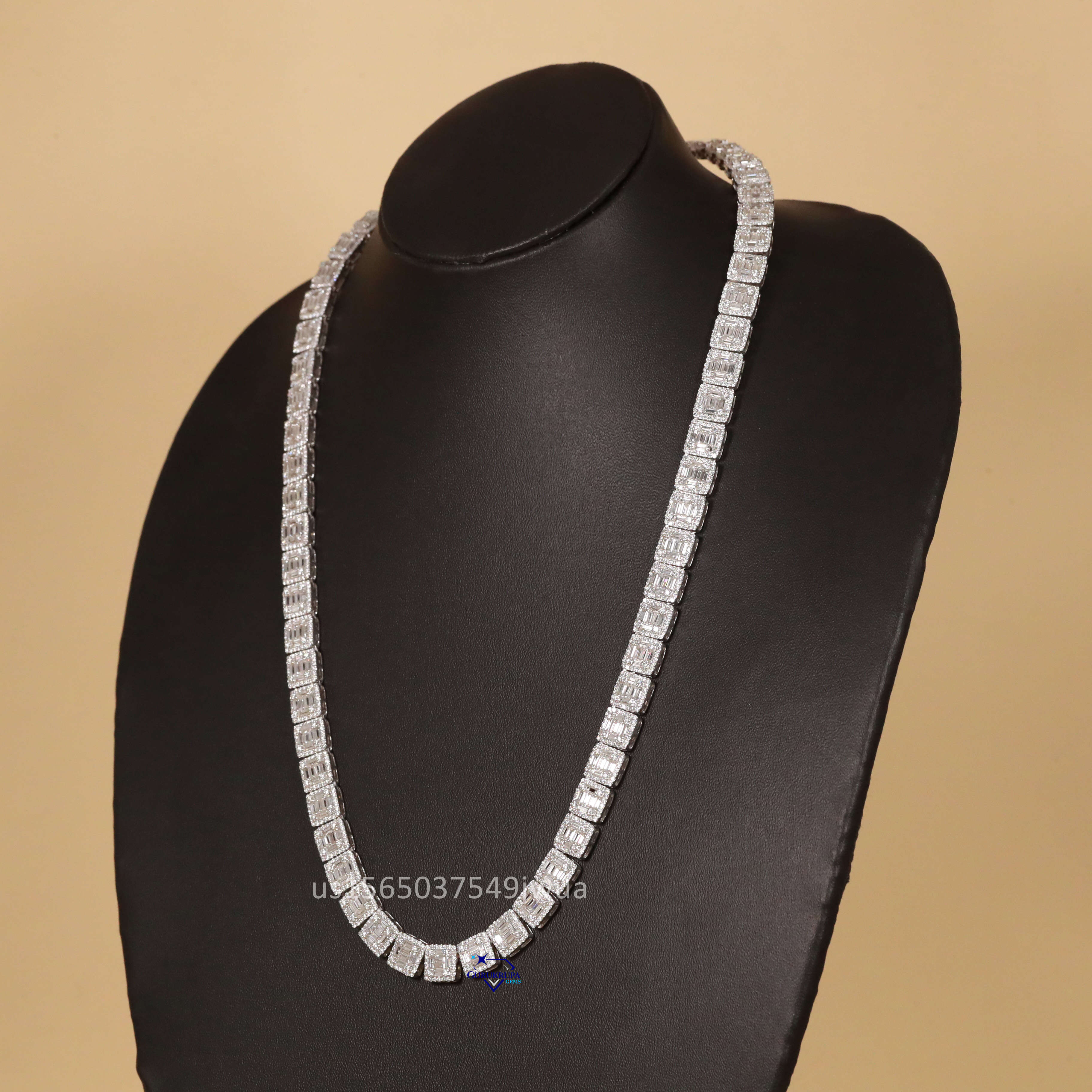 Take a Look in This Uniquely Design 925 Sterling Silver Moissanite Vvs Clarity Diamond Neck Wear Chain with Vvs Clarity Diamonds