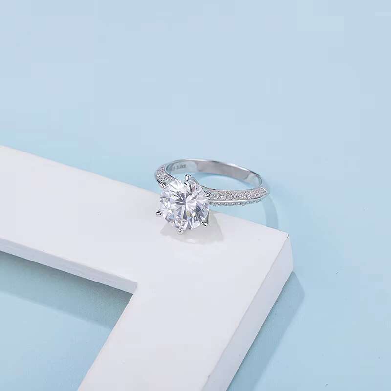 Silver925 Big Diamond Over Moissanite Wedding Ring For Women Girls