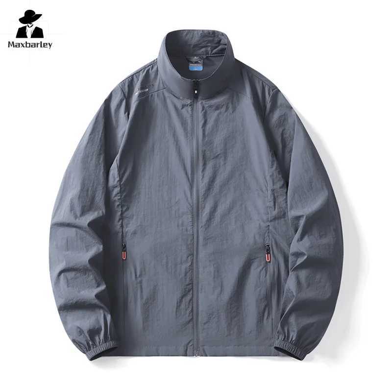 Mens Sunscreen Clothing Hiking Casual Lightweight Collar Pocket Thin Jacket New Summer UV Ice Silk Fishing Skin Windbreaker W250623