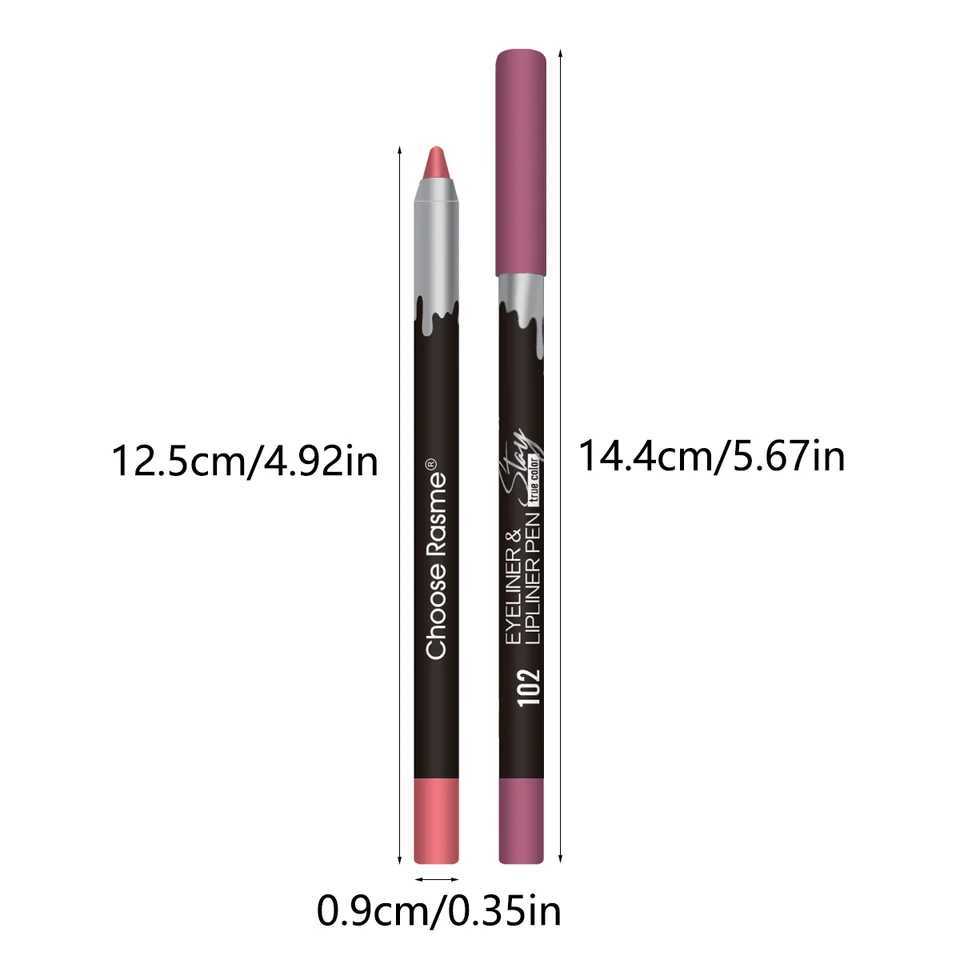 12Color Matte Lipstick Lipliner Kit Velvet Lip Pencil Red Brown Lip Shadow Contour Tint Long Lasting Lip Liner Set XJ250623